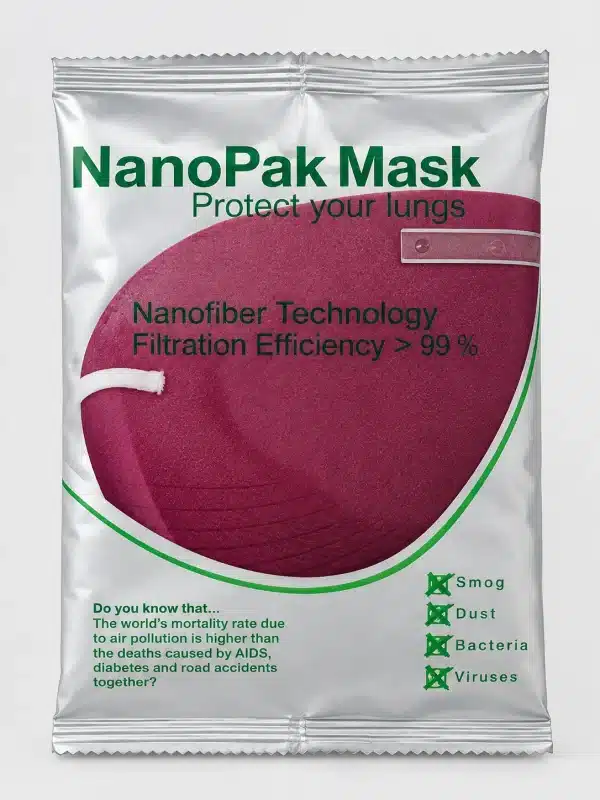بسته‌بندی ماسک زرشکی نانوپاک مدل NTP-390C-E
